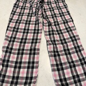 Victoria's Secret Black, White & Pink Plaid Lounge Pants